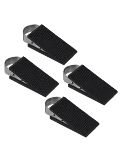 relaxdays Tür- & Zugluftstopper<4 x Türkeil in Schwarz/ Silber