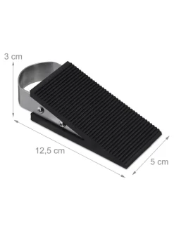 relaxdays Tür- & Zugluftstopper<4 x Türkeil in Schwarz/ Silber