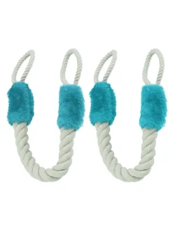relaxdays Tür- & Zugluftstopper<2 x Türkordel in Beige/ Blau