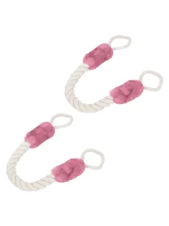 relaxdays Tür- & Zugluftstopper<4 x Türkordel in Creme/ Rosa