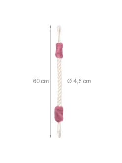 relaxdays Tür- & Zugluftstopper<4 x Türkordel in Creme/ Rosa