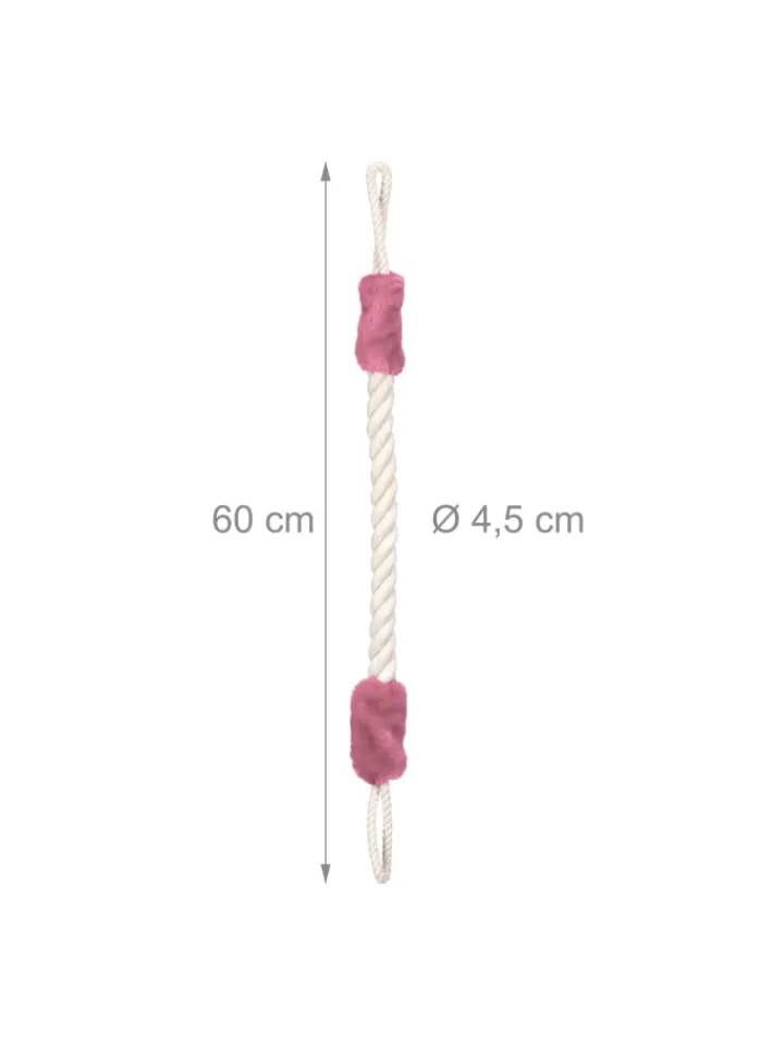 relaxdays Tür- & Zugluftstopper<4 x Türkordel in Creme/ Rosa