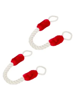 relaxdays Tür- & Zugluftstopper<4 x Türkordel in Creme/ Rot