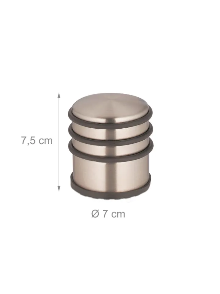 relaxdays Tür- & Zugluftstopper<9 x Türstopper in Bronze/ Schwarz - (H)7,5 x Ø 7 cm