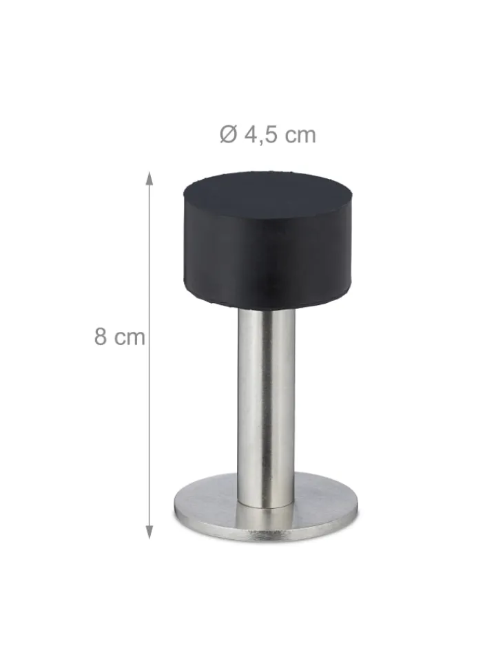 relaxdays Tür- & Zugluftstopper<2 x Türstopper in Schwarz/ Silber