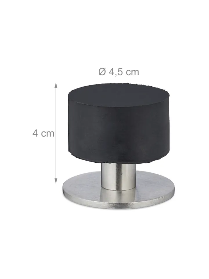 relaxdays Tür- & Zugluftstopper<2 x Türstopper in Schwarz/ Silber
