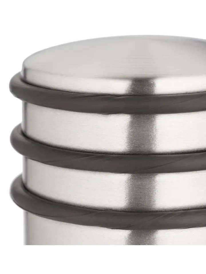 relaxdays Tür- & Zugluftstopper<4 x Türstopper in Silber/ Schwarz - (H)7,5 x Ø 7 cm