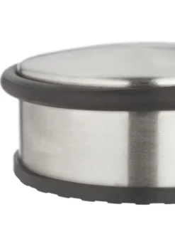 relaxdays Tür- & Zugluftstopper<4 x Türstopper in Silber/ Schwarz - (H)4,5 x Ø 10,5 cm