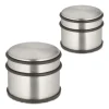 relaxdays Tür- & Zugluftstopper<2 x Türstopper in Silber/ Schwarz - (H)7,5 x Ø 9 cm