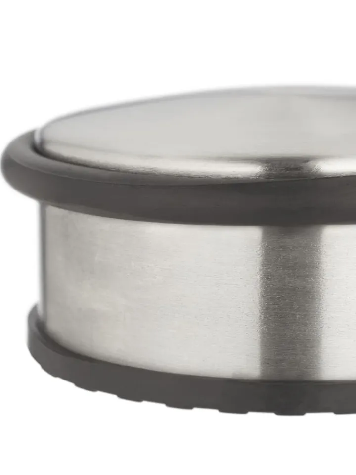 relaxdays Tür- & Zugluftstopper<2 x Türstopper in Silber/ Schwarz - (H)4,5 x Ø 10,5 cm