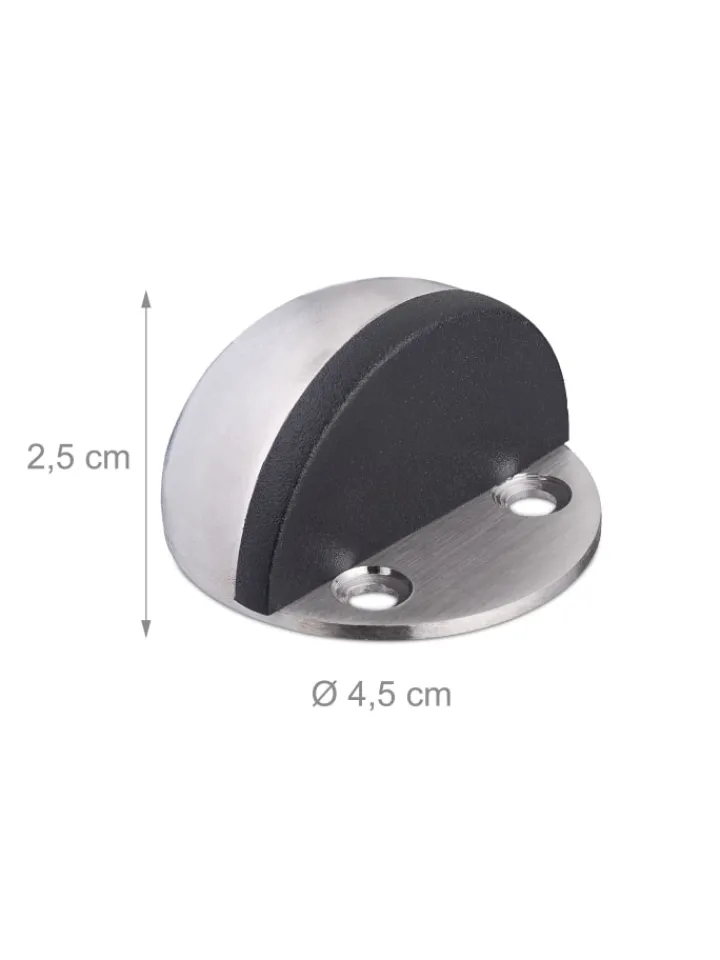 relaxdays Tür- & Zugluftstopper<6 x Türstopper in Silber/ Schwarz