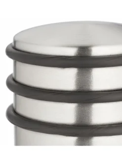 relaxdays Tür- & Zugluftstopper<3 x Türstopper in Silber/ Schwarz - (H)7,5 x Ø 7 cm