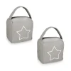 relaxdays Tür- & Zugluftstopper<2 x Türstopper "Stern" in Dunkelgrau/ Weiß - (B)13 x (H)13 x (T)8,5 cm