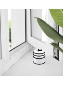 relaxdays Tür- & Zugluftstopper<3 x Türstopper "Stern" in Weiß/ Schwarz - (H)8 x Ø7,5 cm