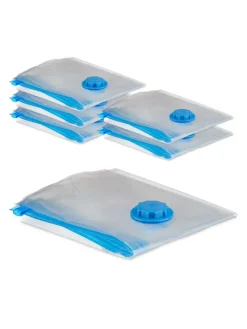 relaxdays Weitere Haushaltshelfer<30 x Vakuumbeutel in Transparent/ Blau - 100x80