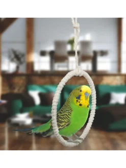 relaxdays Vögel<2 x Vogelschaukel-Ring in Natur - Ø 15 cm