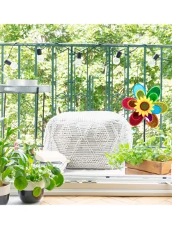 relaxdays Gartendekoration<2 x Windrad "Blume" in Bunt - (B)38 x (H)75 x (T)14 cm
