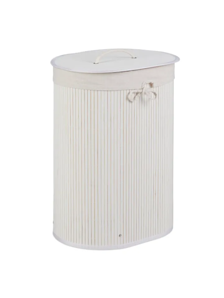 relaxdays Wäschekörbe & -Ständer<2 x Wäschekorb in Weiß - (B)42 x (H)55 x (T)32 cm
