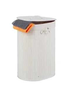 relaxdays Wäschekörbe & -Ständer<2 x Wäschekorb in Weiß - (B)42 x (H)55 x (T)32 cm