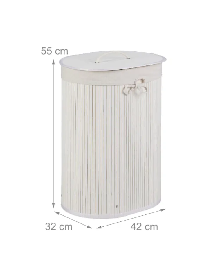 relaxdays Wäschekörbe & -Ständer<2 x Wäschekorb in Weiß - (B)42 x (H)55 x (T)32 cm