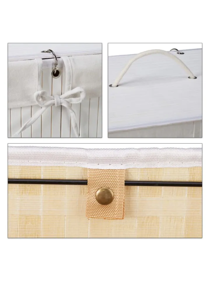 relaxdays Weitere Haushaltshelfer<2 x Wäschekorb in Weiß - (B)55 x (H)63 x (T)35 cm