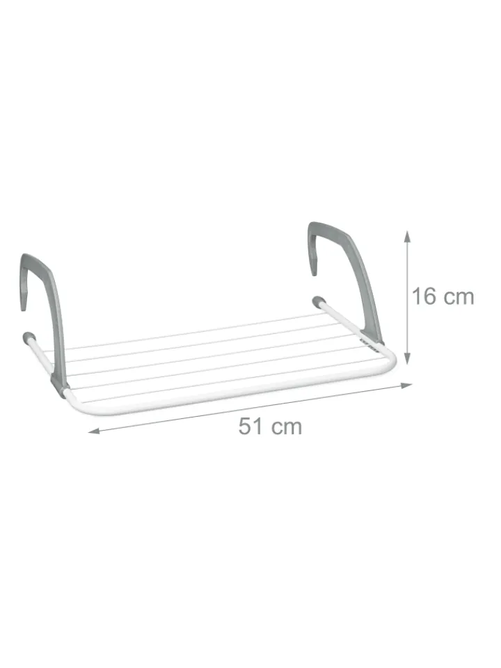 relaxdays Wäschekörbe & -Ständer<3 x Wäscheständer in Weiß/ Grau - (B)51 x (H)16 x (T)51 cm
