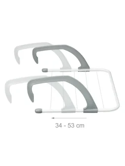 relaxdays Wäschekörbe & -Ständer<3 x Wäscheständer in Weiß/ Grau - (B)51 x (H)16 x (T)51 cm