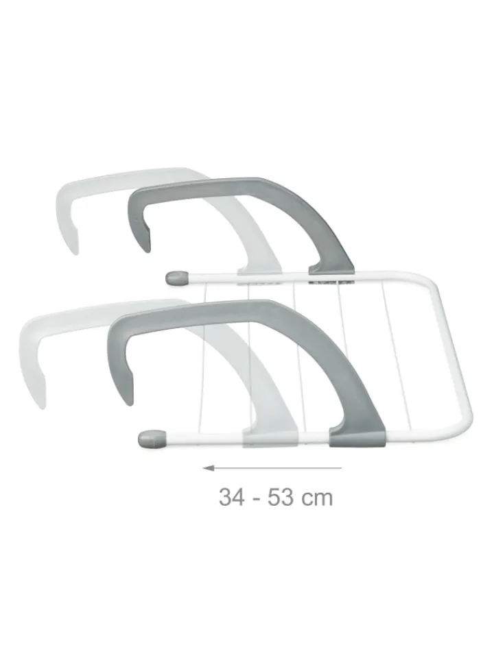 relaxdays Wäschekörbe & -Ständer<3 x Wäscheständer in Weiß/ Grau - (B)51 x (H)16 x (T)51 cm