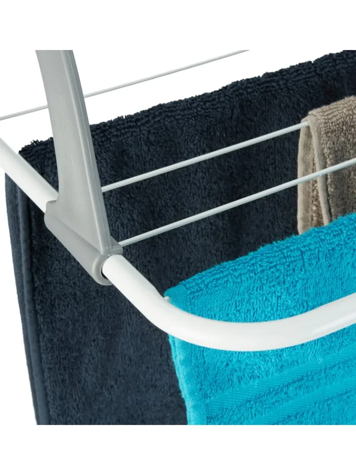 relaxdays Wäschekörbe & -Ständer<3 x Wäscheständer in Weiß/ Grau - (B)51 x (H)16 x (T)51 cm