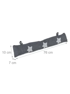 relaxdays Tür- & Zugluftstopper<2 x Zugluftstopper "Stern" in Grau - 76 cm