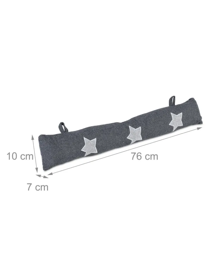relaxdays Tür- & Zugluftstopper<2 x Zugluftstopper "Stern" in Grau - 76 cm