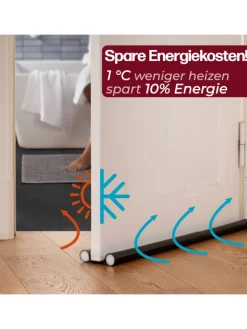 Praknu Tür- & Zugluftstopper<2 Zugluftstopper für Türen bis zu 90cm - Doppelseitiger Schutz -