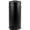 eluno Mülleimer<Abfalleimer VINTAGE, Treteimer, 30 Liter Fassungsvermögen aus schwarzem Metall