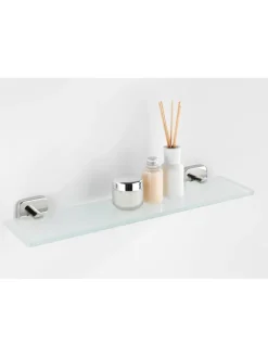 Wenko Badaccessoires<Ablage "Mezzano" in Weiß/ Silber - (B)46,5 x (H)5,5 x (T)13,5 cm