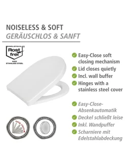 Wenko Badaccessoires<Absenkautomatik-WC-Sitz "Sindia" in Weiß