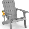 COSTWAY Gartenmöbel<Adirondack Stuhl bis zu 170kg in Grau