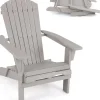 COSTWAY Gartenmöbel<Adirondack Stuhl klappbar in Grau