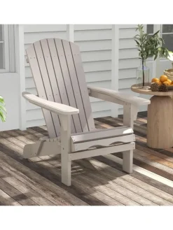 COSTWAY Gartenmöbel<Adirondack Stuhl klappbar in Grau