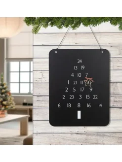 GILDE Adventskalender<Adventskalender "Abeto" in Schwarz - (B)25 x (H)45 x (T)0,20 cm