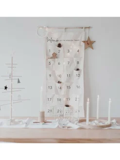 Eulenschnitt Adventskalender<Adventskalender "Vorfreude" in Creme - (L)120 x (B)60 cm