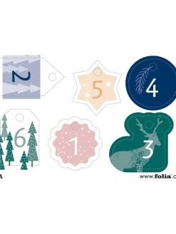 folia PAPER Adventskalender<Adventskalenderset "Basic" in Beige/ Bunt