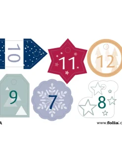 folia PAPER Adventskalender<Adventskalenderset "Basic" in Beige/ Bunt