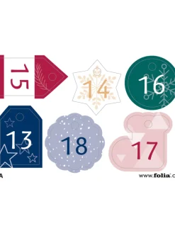 folia PAPER Adventskalender<Adventskalenderset "Basic" in Beige/ Bunt