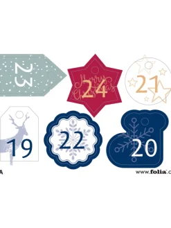 folia PAPER Adventskalender<Adventskalenderset "Basic" in Beige/ Bunt