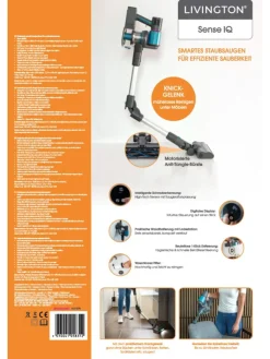 Livington Staubsauger<Akku Staubsauger mit Schmutzsensor Sense IQ in Grau