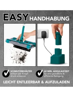 Swivel Sweeper Staubsauger<Akku-Besen G2 - kabellos und wiederaufladbar - smaragd