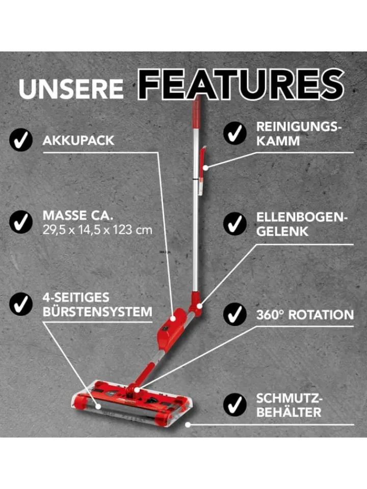 Swivel Sweeper Staubsauger<Akku-Besen G2 - kabellos und wiederaufladbar - rot