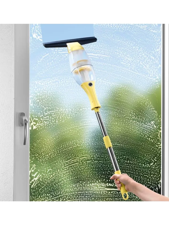 CLEANmaxx Staubsauger|Klima & Haushalt<Akku-Fensterreiniger 3,7 V in Gelb mit Verlängerungsstange