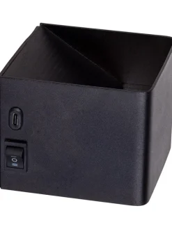 näve Wandleuchten<Akku-LED-Wandleuchte "Cube" in Schwarz - (B)10 x (H)8 x (T)10 cm