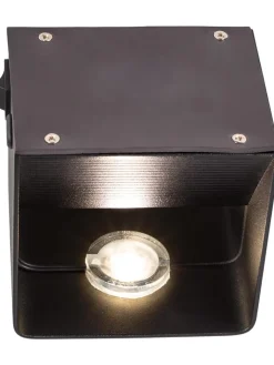 näve Wandleuchten<Akku-LED-Wandleuchte "Cube" in Schwarz - (B)10 x (H)8 x (T)10 cm
